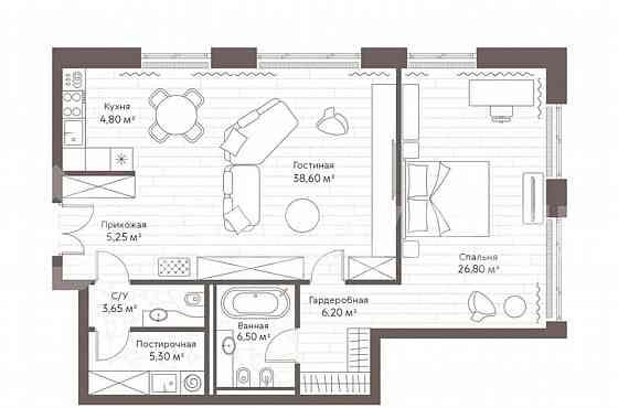 1-комн. пентхаус, 96.9 м2, 3/7 эт. Москва