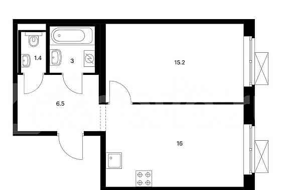 1-комн. квартира, 42.1 м2, 14/25 эт. Москва