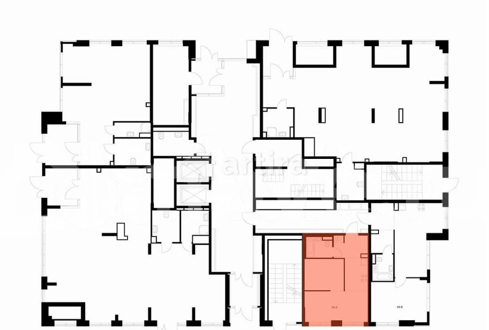 1-комн. квартира, 34.3 м2, 1/16 эт. Москва - изображение 3