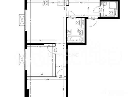 2-комн. квартира, 57.1 м2, 19/19 эт. Москва