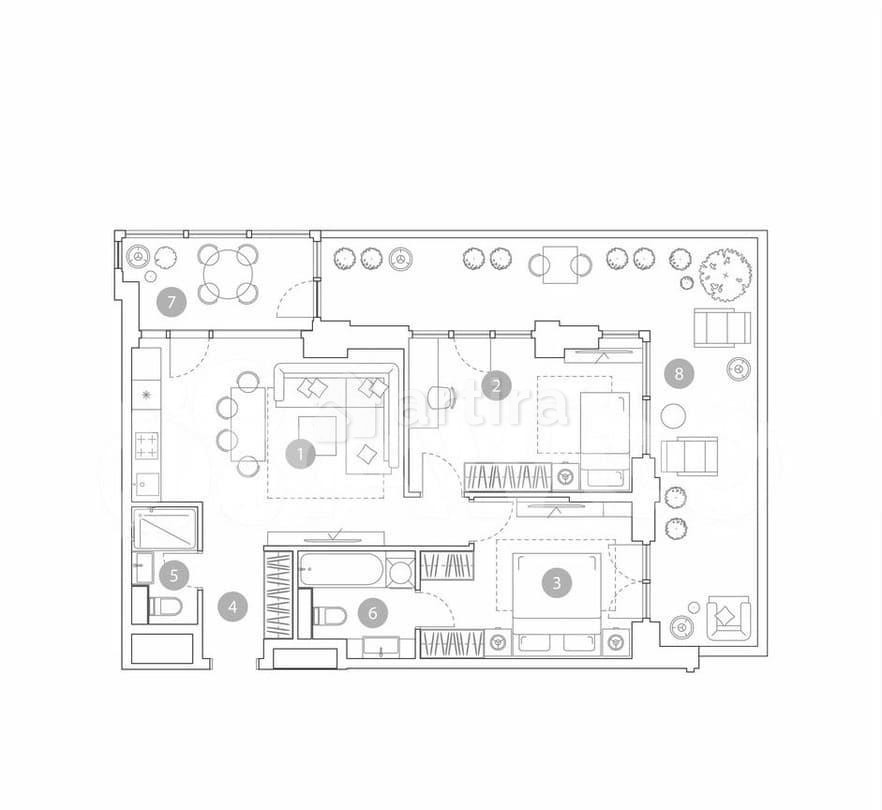 3-комн. квартира, 75.8 м2, 2/19 эт. Москва - изображение 2