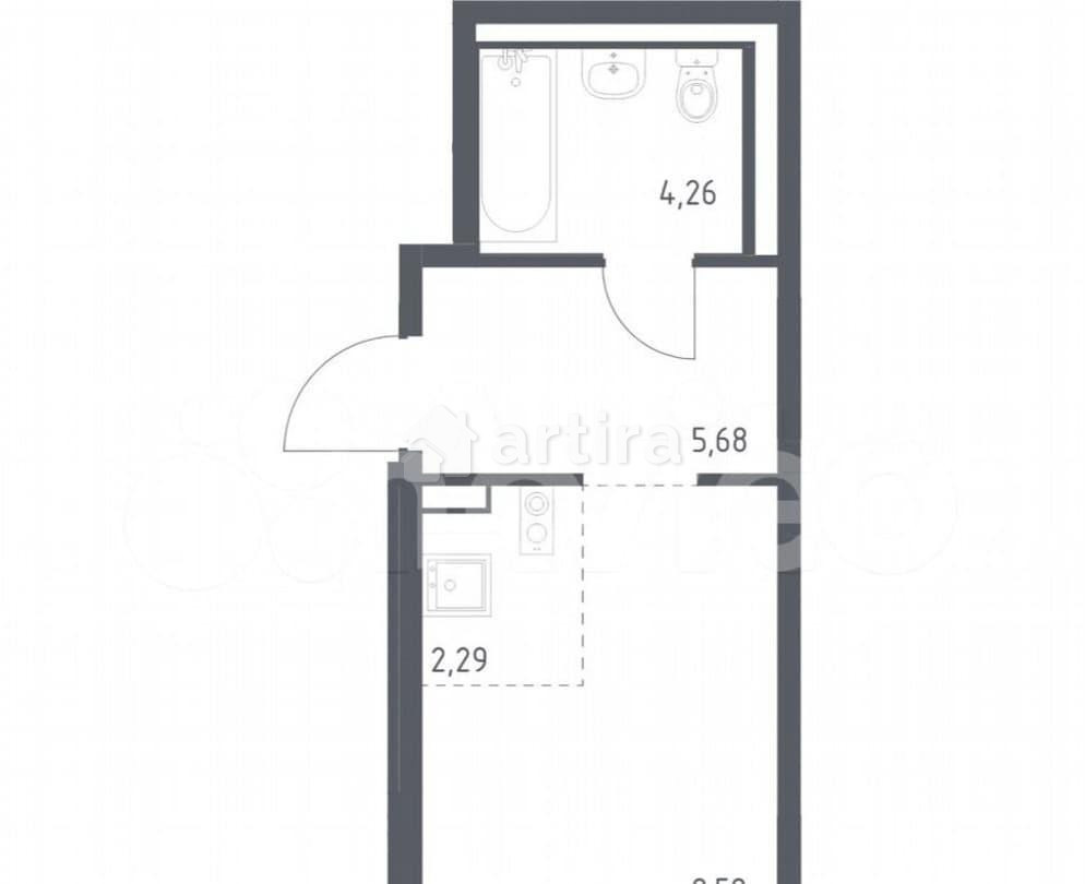 Студия, 21.8 м2, 1/9 эт. Москва - изображение 1