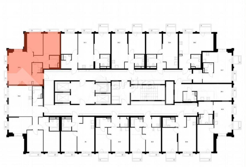 2-комн. квартира, 60.1 м2, 9/32 эт. Москва - изображение 3
