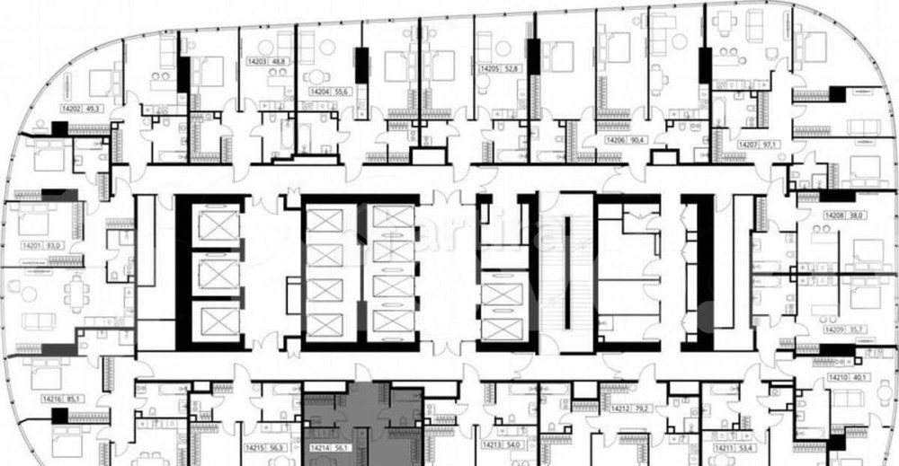 1-комн. квартира, 56.1 м2, 42/90 эт. Москва - изображение 3