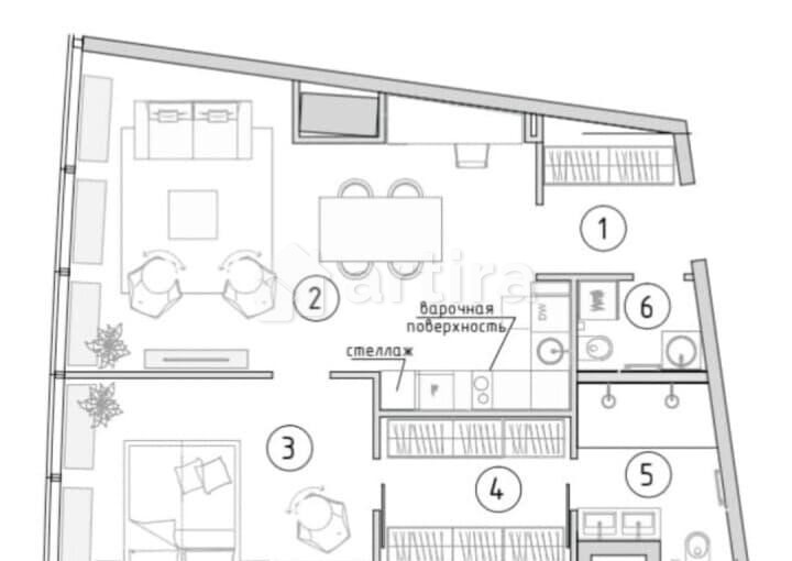 2-комн. апарт-ы, 73 м2, 81/97 эт. Москва - изображение 6