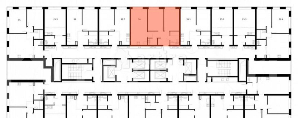 2-комн. квартира, 56 м2, 23/62 эт. Москва - изображение 2