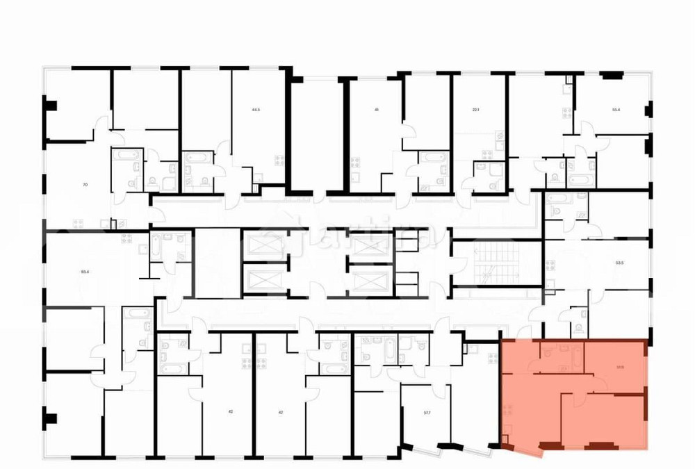2-комн. квартира, 51.9 м2, 19/32 эт. Москва - изображение 3