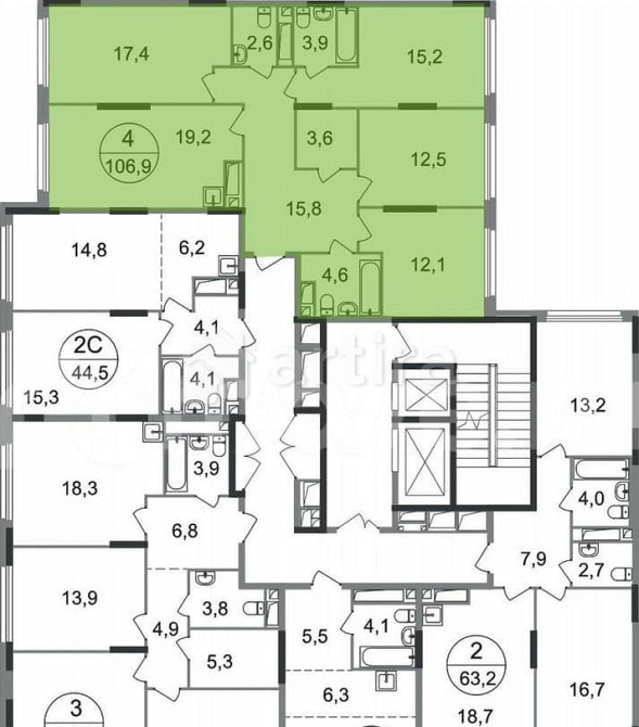 4-комн. квартира, 106.9 м2, 13/17 эт. Москва - изображение 6