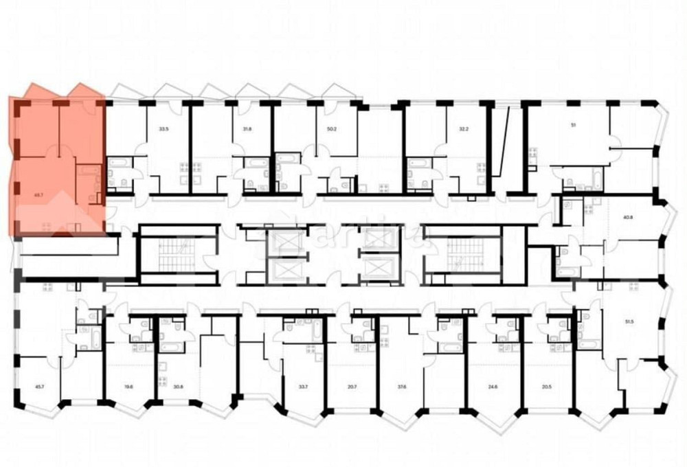 2-комн. квартира, 48.7 м2, 6/31 эт. Москва - изображение 3