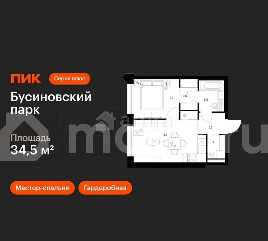 1-комн. квартира, 34.5 м2, 20/32 эт. Москва - изображение 1