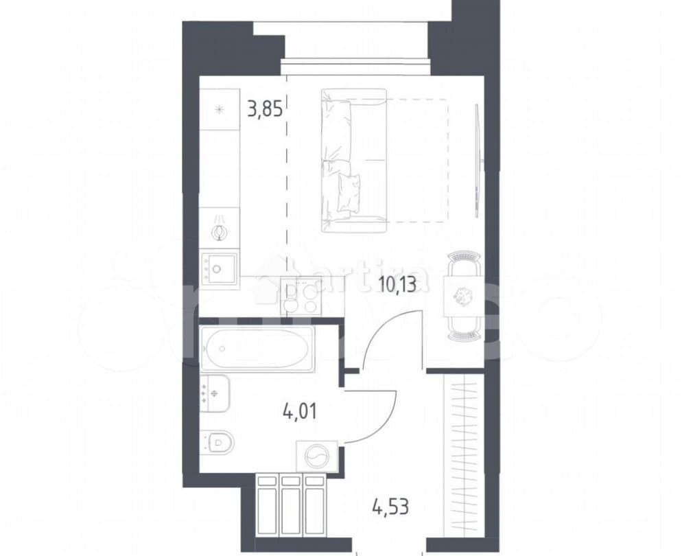 Студия, 22.5 м2, 20/23 эт. Москва - изображение 7