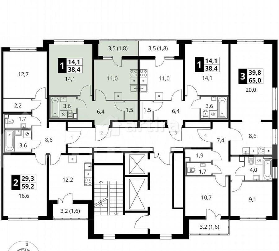 1-комн. квартира, 38.1 м2, 13/22 эт. Москва - изображение 7