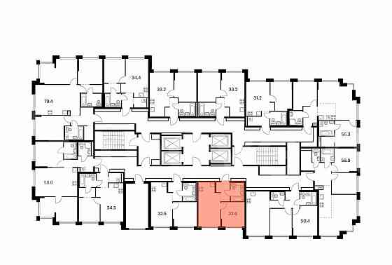 1-комн. квартира, 32.6 м2, 27/32 эт. Москва