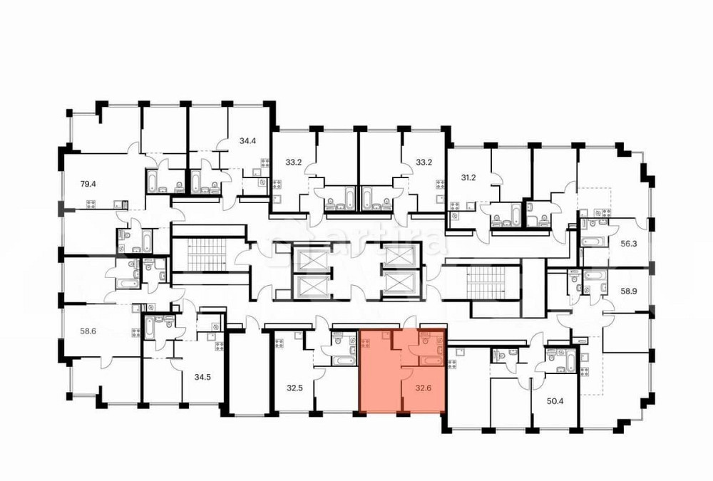 1-комн. квартира, 32.6 м2, 27/32 эт. Москва - изображение 2