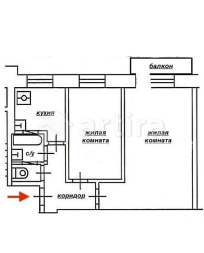 2-комн. квартира, 42.9 м2, 8/9 эт. Москва - изображение 16