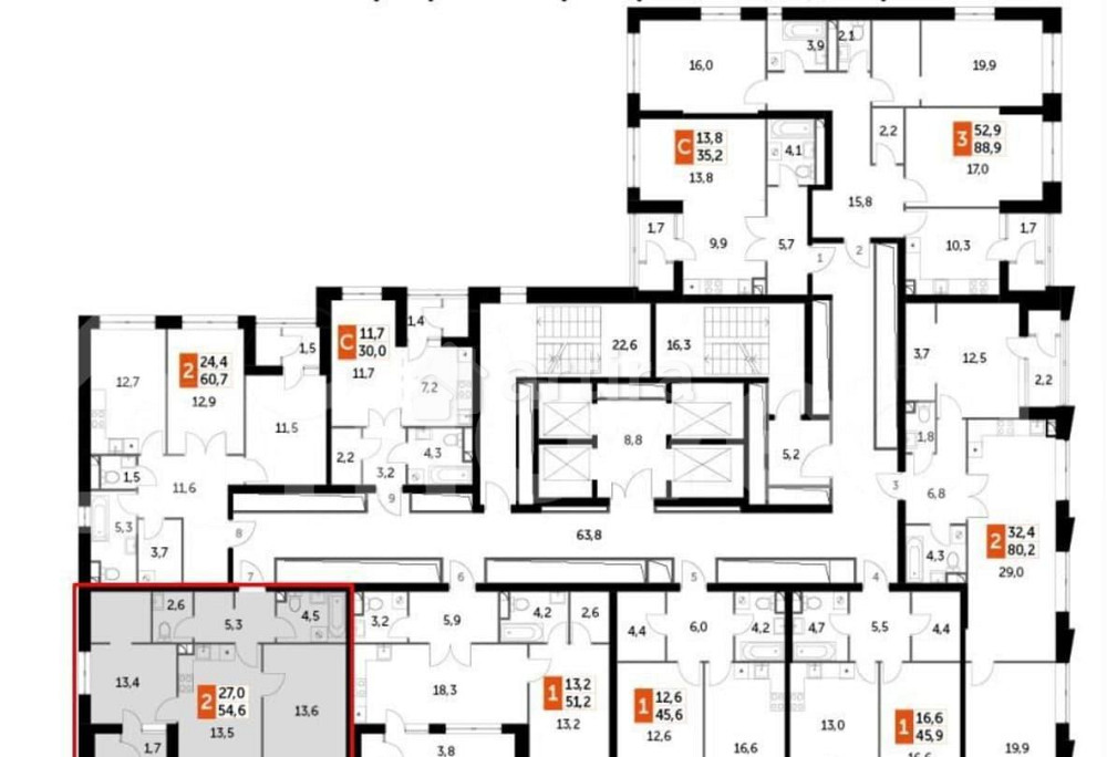 2-комн. квартира, 54.6 м2, 43/43 эт. Москва - изображение 2