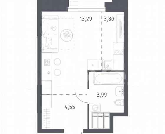 Студия, 25.9 м2, 21/23 эт. Москва