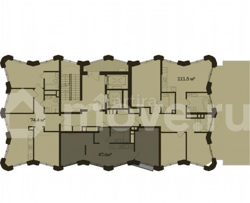 1-комн. квартира, 47.6 м2, 6/13 эт. Москва - изображение 6