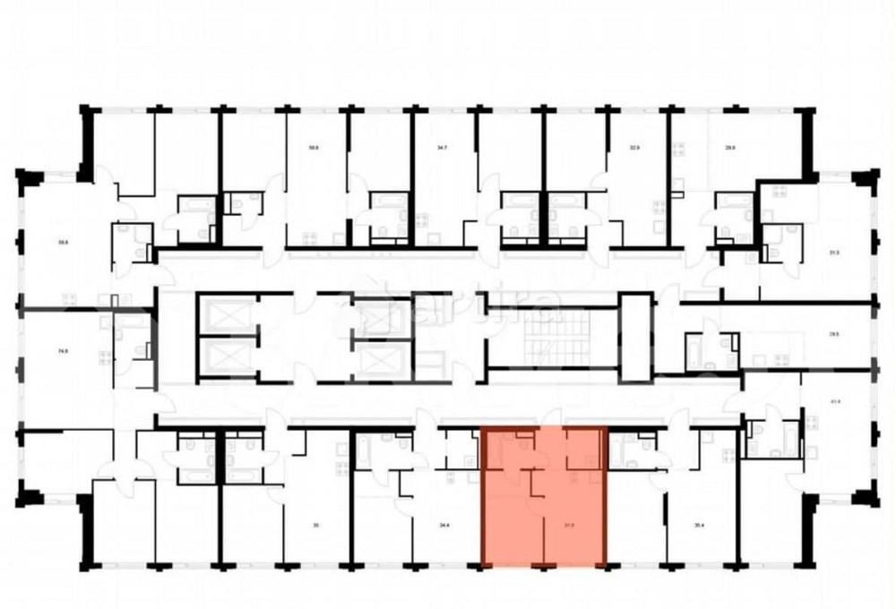 1-комн. квартира, 31.9 м2, 11/32 эт. Москва - изображение 2