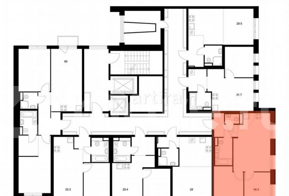 2-комн. квартира, 48.9 м2, 4/12 эт. Москва - изображение 3