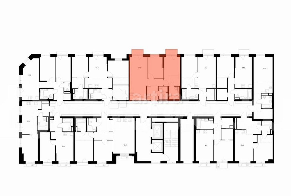 2-комн. квартира, 54.9 м2, 11/14 эт. Москва - изображение 2