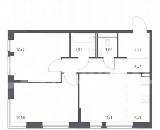 2-комн. квартира, 59.1 м2, 1/17 эт. Москва
