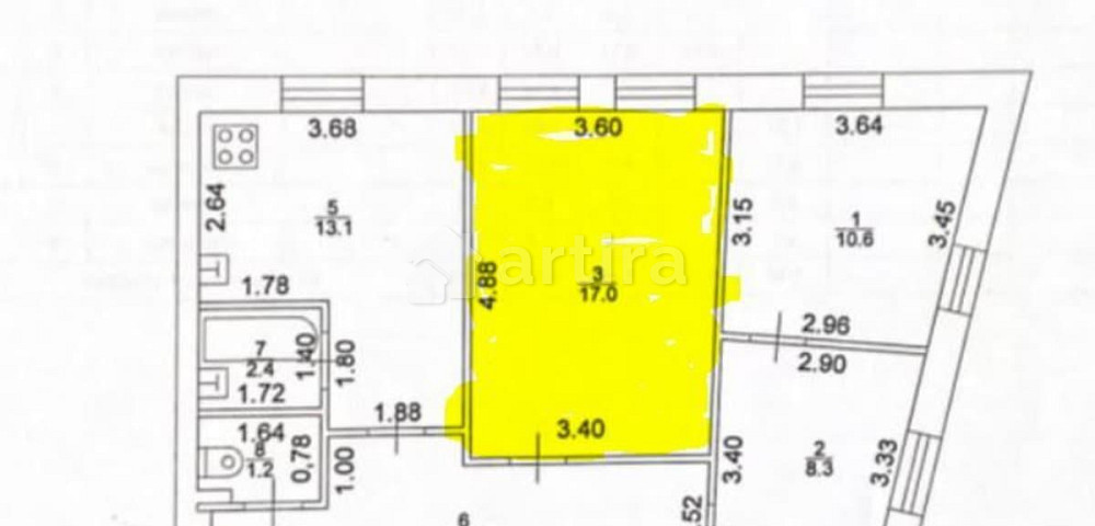 Комната, 44 м2, 2/2 эт. Казань - изображение 2