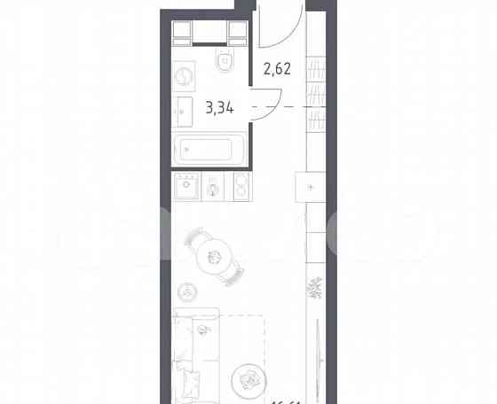 Студия, 22.6 м2, 16/28 эт. Москва