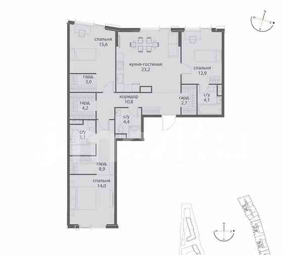 3-комн. квартира, 108.9 м2, 9/38 эт. Москва