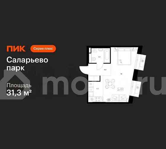 1-комн. квартира, 31.3 м2, 15/22 эт. Москва