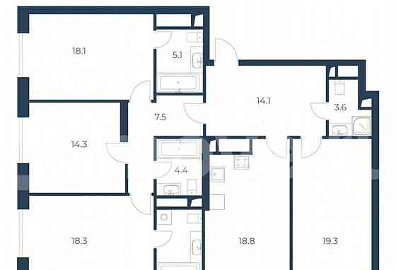 4-комн. квартира, 129.2 м2, 20/21 эт. Москва