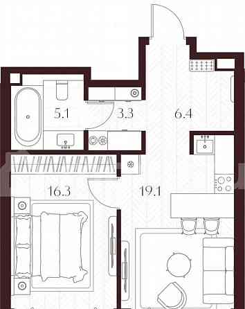 1-комн. квартира, 50.2 м2, 4/8 эт. Москва