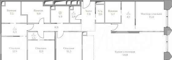 4-комн. квартира, 169.4 м2, 15/18 эт. Москва