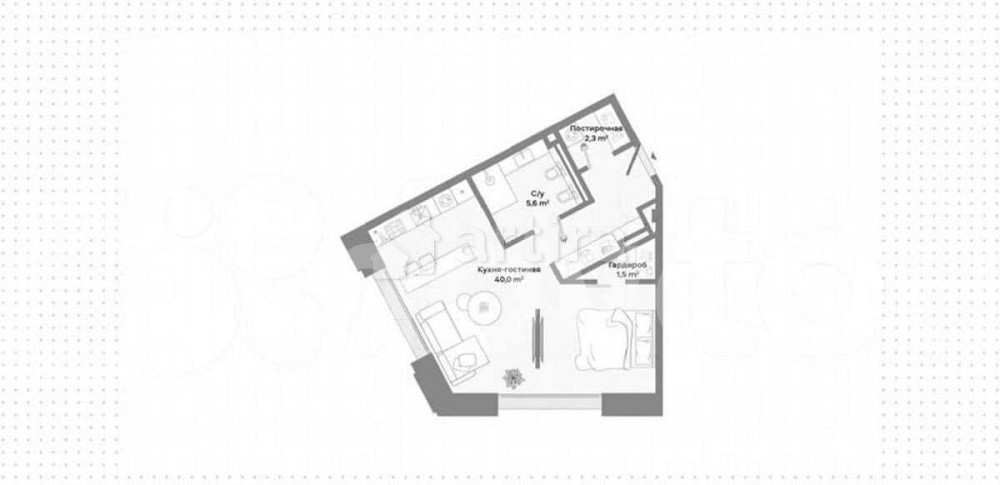 Студия, 50 м2, 4/9 эт. Москва - изображение 1