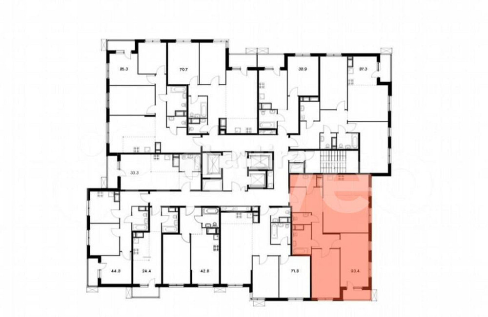 2-комн. квартира, 93.5 м2, 18/24 эт. Москва - изображение 2