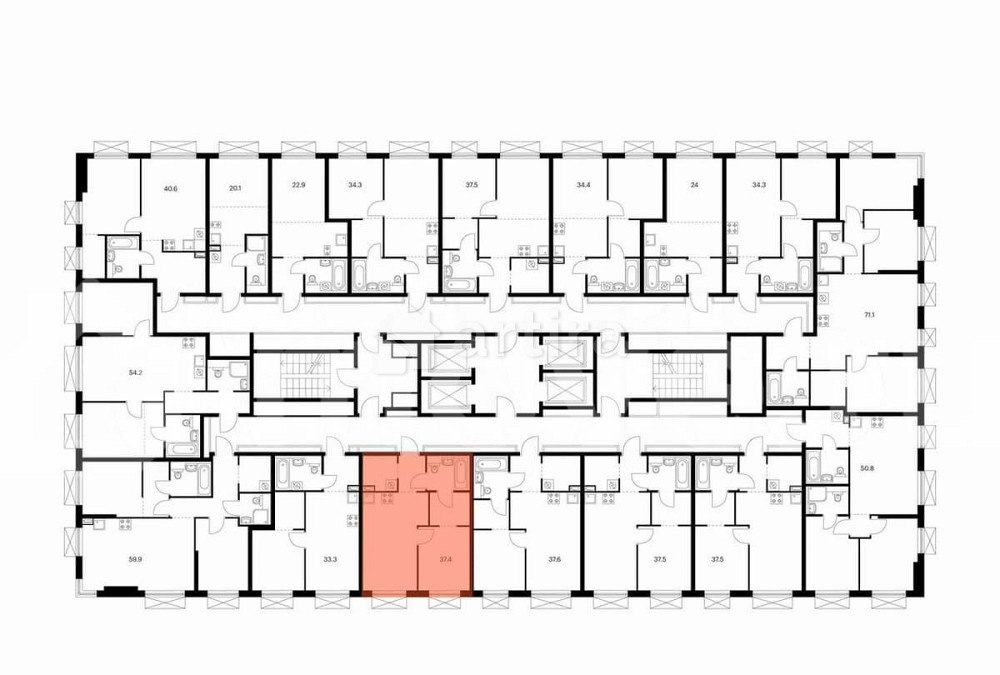 1-комн. квартира, 37.4 м2, 23/30 эт. Москва - изображение 2