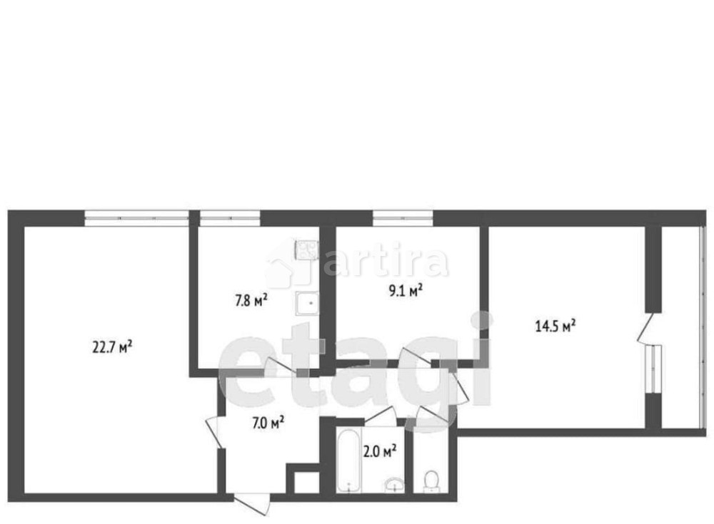 Комната, 22.6 м2, 8/16 эт. Москва - изображение 2
