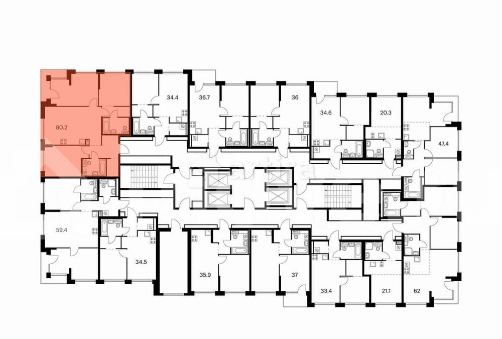 3-комн. квартира, 80.2 м2, 11/32 эт. Москва - изображение 3