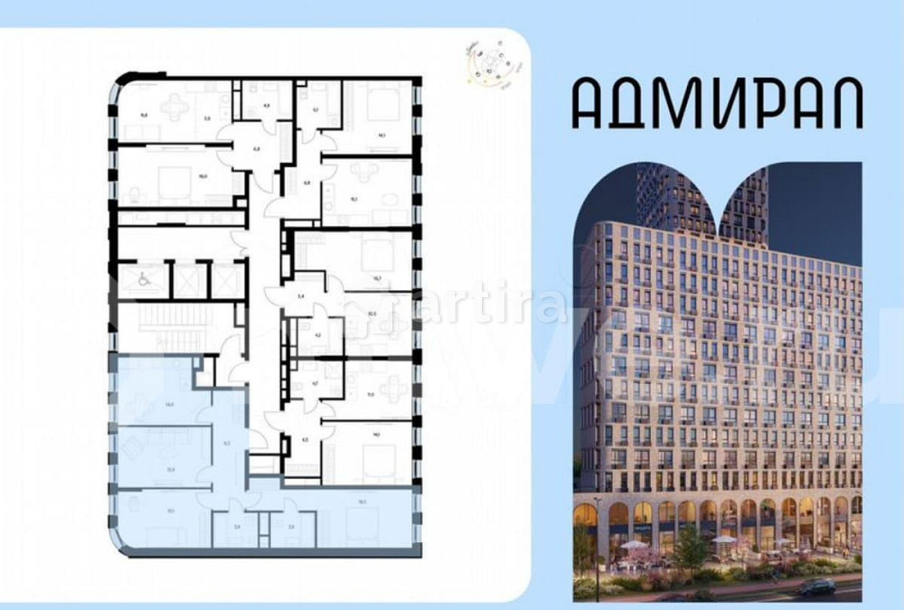 3-комн. квартира, 76.6 м2, 16/21 эт. Москва - изображение 6