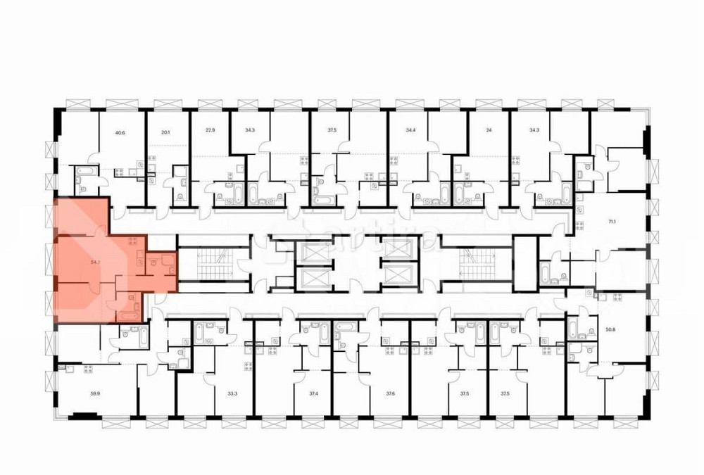2-комн. квартира, 54.2 м2, 26/30 эт. Москва - изображение 3