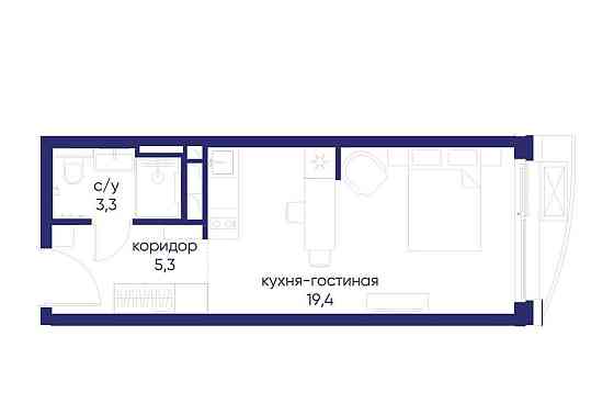 Студия, 28.02 м2, 4/19 эт. Москва