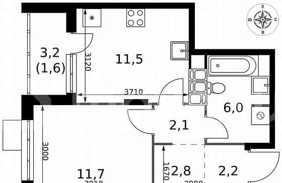 1-комн. квартира, 37.9 м2, 23/25 эт. Москва