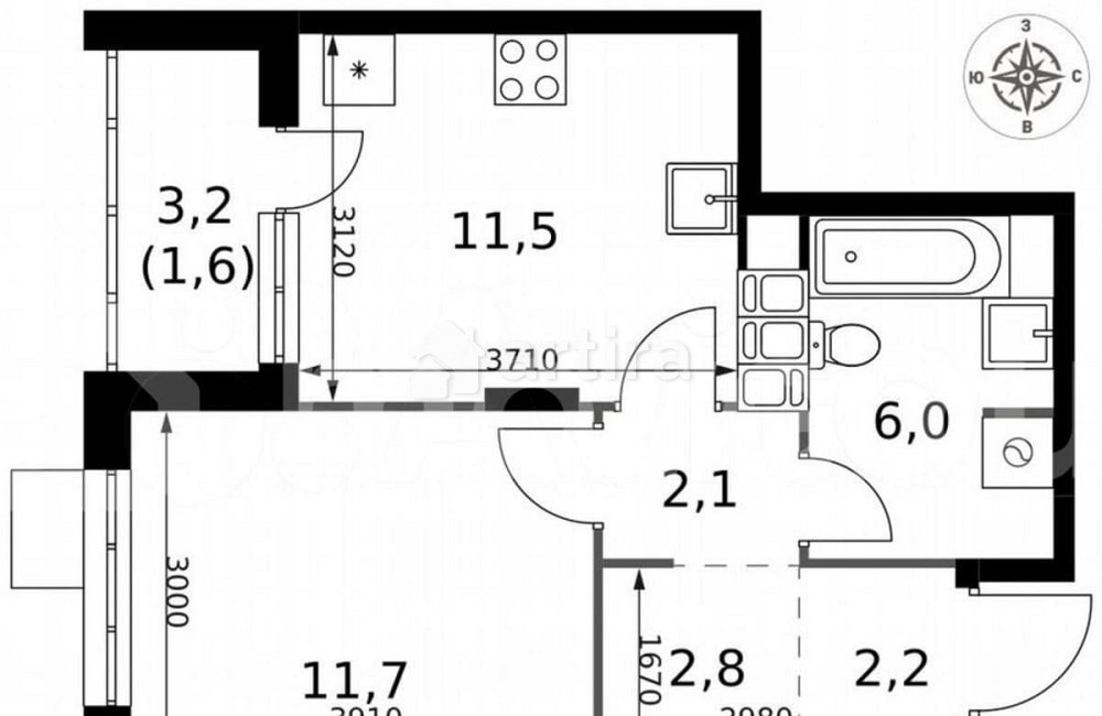 1-комн. квартира, 37.9 м2, 23/25 эт. Москва - изображение 1