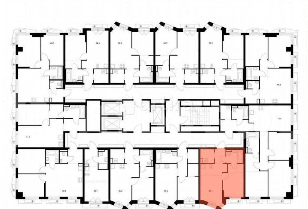 1-комн. квартира, 35.1 м2, 18/23 эт. Москва - изображение 1