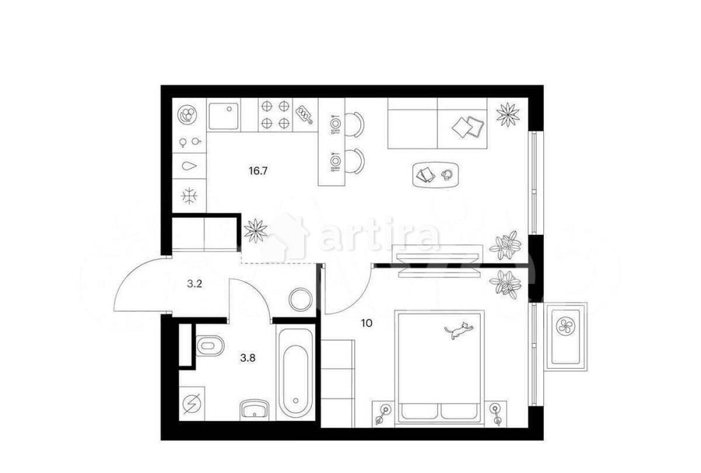 1-комн. квартира, 33.7 м2, 18/23 эт. Москва - изображение 1