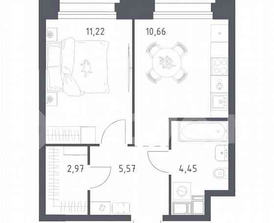 1-комн. апарт-ы, 34.9 м2, 12/23 эт. Москва