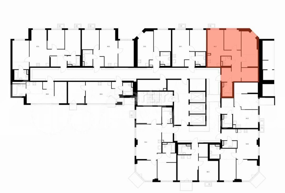 2-комн. квартира, 66.2 м2, 6/23 эт. Москва - изображение 3