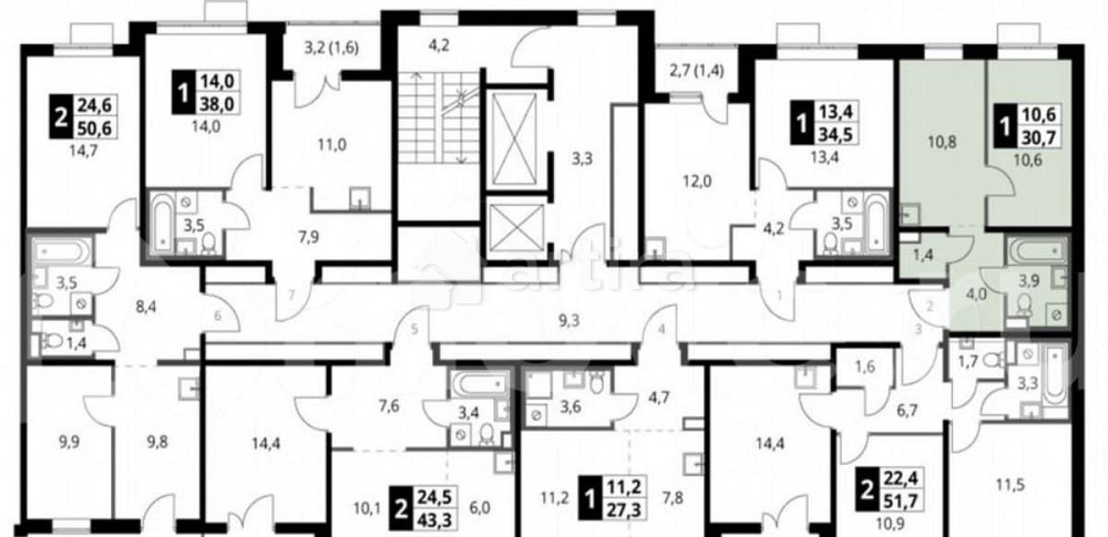 1-комн. квартира, 30.7 м2, 21/24 эт. Москва - изображение 1