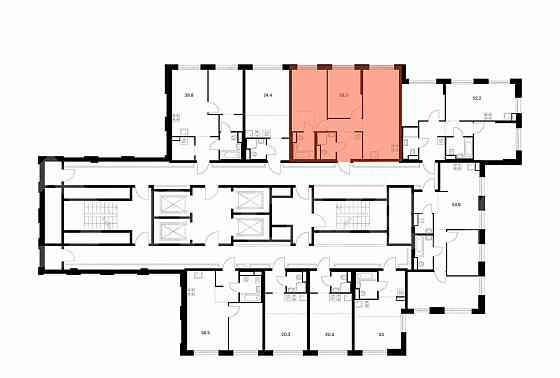 2-комн. квартира, 58.3 м2, 42/43 эт. Москва