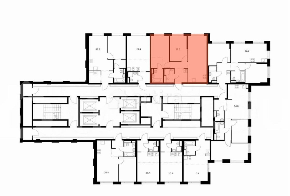 2-комн. квартира, 58.3 м2, 42/43 эт. Москва - изображение 3